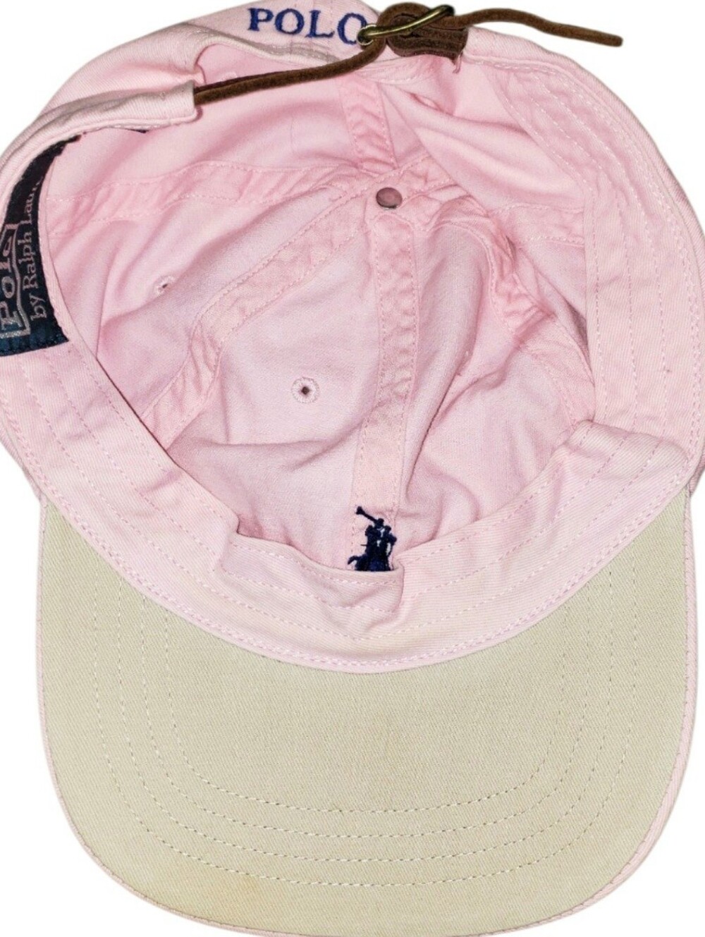 Vintage 90s Polo Ralph Lauren Pony Logo Pink Baseball Cap - Picture 5 of 7